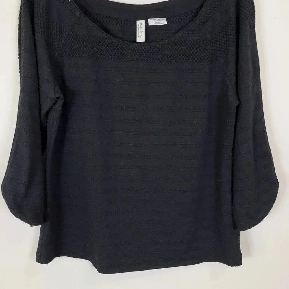 ANTHROPOLOGIE MEADOW RUE OFF SHOULDER TEXTURED TOP